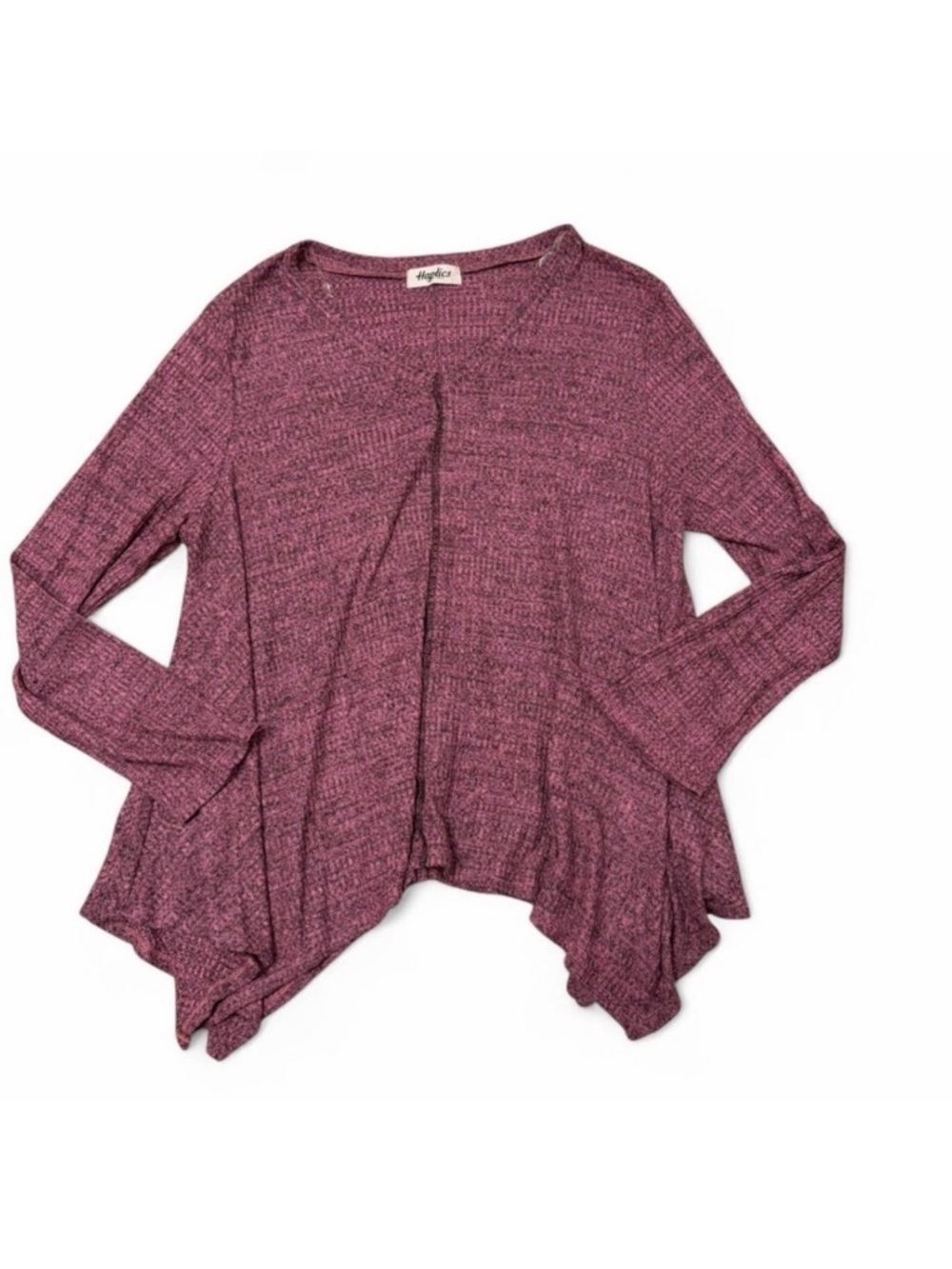 3/$20 Haptics Asymmetrical Ribbed Long Sleeve Blouse Top Womens Plus 2X Layering